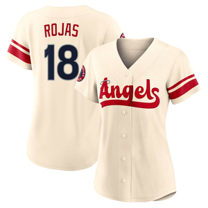 Los Angeles Angels Majestic Cool Base Ivory Fashion Team Jersey - Cream/Red